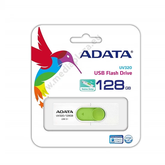 ADATA UV320 USB 3.1 PENDRIVE 128GB FEHÉR/ZÖLD