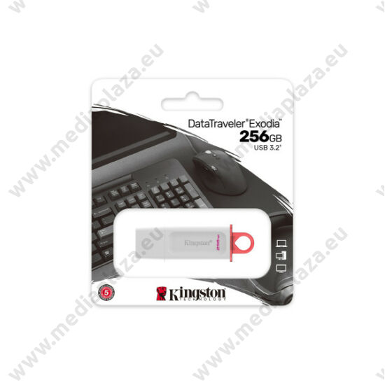 KINGSTON DATATRAVELER EXODIA USB 3.2 GEN 1 PENDRIVE 256GB FEHÉR