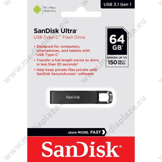 SANDISK ULTRA USB-C 3.1 GEN 1 PENDRIVE 64GB (150 MB/s)