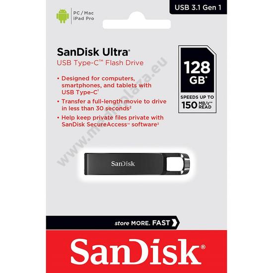 SANDISK ULTRA USB-C 3.1 GEN 1 PENDRIVE 128GB (150 MB/s)