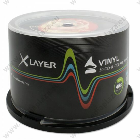 XLAYER CD-R 48X BLACK VINYL CAKE (50)