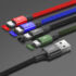 Kép 5/9 - BASEUS CA1T4-A01 4-IN-1 KÁBEL 2 x APPLE LIGHTNING + USB-C + MICRO USB 1,2m 3,5A FEKETE