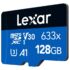 Kép 3/4 - LEXAR HIGH PERFORMANCE 633x BLUE SERIES MICRO SDXC 128GB + ADAPTER CLASS 10 UHS-I U3 A1 V30 (100/45 MB/s)
