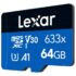 Kép 3/4 - LEXAR HIGH PERFORMANCE 633x BLUE SERIES MICRO SDXC 64GB + ADAPTER CLASS 10 UHS-I U3 A1 V30 (100/45 MB/s)