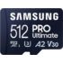 Kép 2/3 - SAMSUNG PRO ULTIMATE (2023) MICRO SDXC 512GB + ADAPTER CLASS 10 UHS-I U3 A2 V30 200/130 MB/s