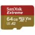 Kép 4/4 - SANDISK EXTREME ACTION MICRO SDXC 64GB + ADAPTER CLASS 10 UHS-I U3 A2 V30 160/60 MB/s