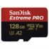 Kép 4/4 - SANDISK EXTREME PRO MICRO SDXC 128GB + ADAPTER CLASS 10 UHS-I U3 A2 V30 170/90 MB/s