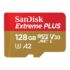 Kép 2/4 - SANDISK EXTREME PLUS MICRO SDXC 128GB + ADAPTER CLASS 10 UHS-I U3 A2 V30 170/90 MB/s
