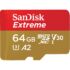 Kép 2/5 - SANDISK EXTREME ACTION MICRO SDXC 64GB + ADAPTER CLASS 10 UHS-I U3 A2 V30 170/80 MB/s
