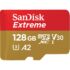 Kép 2/5 - SANDISK EXTREME MOBILE MICRO SDXC 128GB + ADAPTER CLASS 10 UHS-I U3 A2 V30 190/90 MB/s