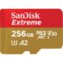 Kép 2/5 - SANDISK EXTREME MOBILE MICRO SDXC 256GB + ADAPTER CLASS 10 UHS-I U3 A2 V30 190/130 MB/s