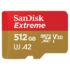 Kép 2/4 - SANDISK EXTREME MOBILE MICRO SDXC 512GB + ADAPTER CLASS 10 UHS-I U3 A2 V30 190/130 MB/s