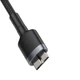 BASEUS CADKLF-D0G CAFULE FONOTT SZÖVET USB 3.0/MICRO USB-B KÁBEL 1m SZÜRKE