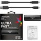 ADATA SE760 USB-C 3.2 GEN 2 KÜLSŐ SSD MEGHAJTÓ 512GB FEKETE