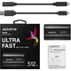 ADATA SE800 USB-C 3.2 GEN 2 KÜLSŐ SSD MEGHAJTÓ 512GB FEKETE