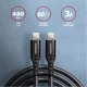 AXAGON FONOTT SZÖVET USB-C/USB-C GYORSTÖLTŐ ADATKÁBEL PD 2.0/3.0 QC 2.0/3.0/4.0 3A 60W 2m FEKETE