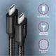 AXAGON FONOTT SZÖVET USB 3.2 GEN 1 USB-C/USB-C GYORSTÖLTŐ ADATKÁBEL PD 2.0/3.0 QC 2.0/3.0/4.0 3A 60W 5 Gb/s 1m FEKETE