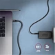 AXAGON FONOTT SZÖVET USB 3.2 GEN 1 USB-C/USB-C GYORSTÖLTŐ ADATKÁBEL PD 2.0/3.0 QC 2.0/3.0/4.0 3A 60W 5 Gb/s 3m FEKETE