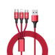 UNITEK C4049RD 3-IN-1 USB TYPE-C/MICRO USB/APPLE LIGHTNING KÁBEL 1,2m PIROS