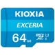 KIOXIA EXCERIA MICRO SDXC 64GB + ADAPTER CLASS 10 UHS-I U1 (100 MB/s OLVASÁSI SEBESSÉG)