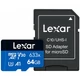 LEXAR HIGH PERFORMANCE 633x BLUE SERIES MICRO SDXC 64GB + ADAPTER CLASS 10 UHS-I U3 A1 V30 (100/45 MB/s)