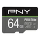 PNY PRO ELITE MICRO SDXC 64GB + ADAPTER CLASS 10 UHS-I U3 A1 V30 100/60 MB/s