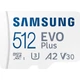 SAMSUNG EVO PLUS (2024) MICRO SDXC 512GB + ADAPTER CLASS 10 UHS-I U3 A2 V30 (160 MB/s ADATÁTVITELI SEBESSÉG)