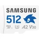 SAMSUNG PRO PLUS SONIC THE HEDGEHOG SERIES MICRO SDXC 512GB + ADAPTER CLASS 10 UHS-I U3 A2 V30 180/130 MB/s