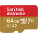 SANDISK EXTREME MOBILE MICRO SDXC 64GB + ADAPTER CLASS 10 UHS-I U3 A2 V30 170/80 MB/s