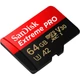 SANDISK EXTREME PRO MICRO SDXC 64GB + ADAPTER CLASS 10 UHS-I U3 A2 V30 200/90 MB/s