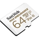 SANDISK MAX ENDURANCE MICRO SDXC 64GB + ADAPTER CLASS 10 UHS-I U3 V30 100/40 MB/s