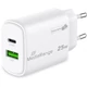 MEDIARANGE HÁLÓZATI TÖLTŐ USB-A/USB-C PD 3.0 QC 3.0 25W FEHÉR