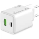 MEDIARANGE HÁLÓZATI TÖLTŐ USB-C/USB-A PD 3.0 QC 3.0 45W FEHÉR