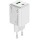 MEDIARANGE HÁLÓZATI TÖLTŐ USB-C/USB-A PD 3.0 QC 3.0 45W FEHÉR