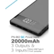 VIKING PN-962 PINENG QUICK CHARGE 3.0 POWERBANK 20.000 mAh FEKETE