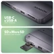 AXAGON HMC-6GM2 USB-C 3.2 GEN 2 SUPERSPEED 6in1 USB HUB NVMe/SATA M.2-PD 3.0 100W
