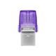 KINGSTON DATATRAVELER MICRODUO 3C USB 3.2/USB-C FÉMHÁZAS PENDRIVE 256GB (200 MB/s OLVASÁSI SEBESSÉG)